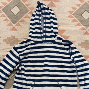 Boden Navy and White Striped Pullover
